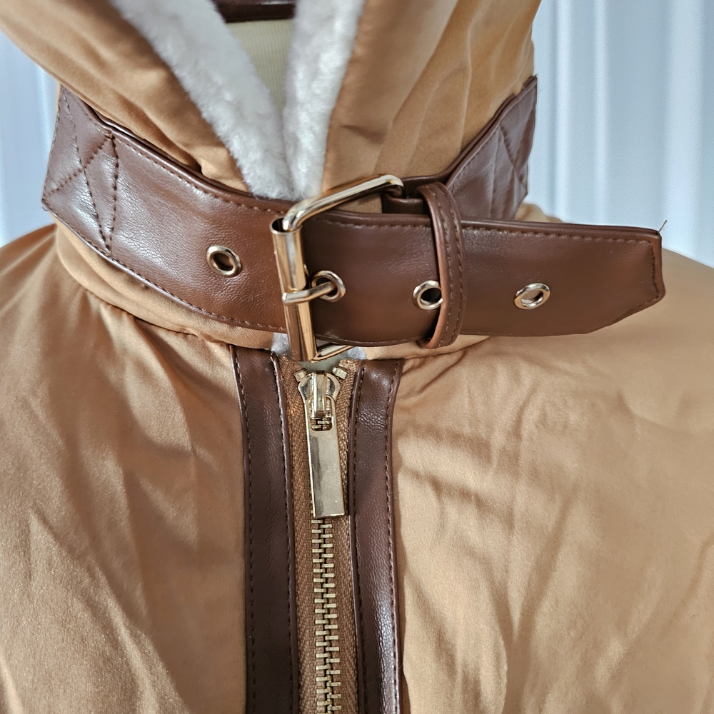 7 For All Mankind Tan and Brown Puffer Jacket - Picture 2 of 7